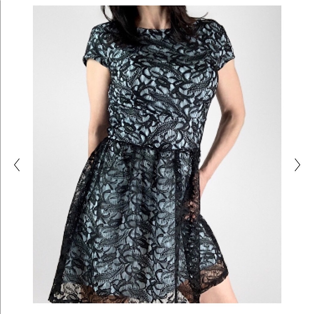 Gorgeous Three Pink Hearts Tiffany blue lace dress